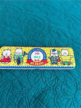 VINTAGE mr Smart tin pencil case 1970